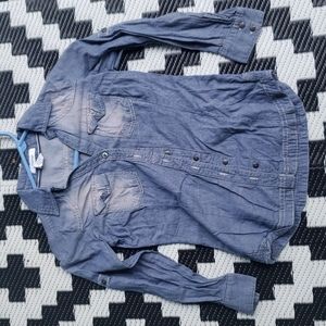 Blue jean button down shirt